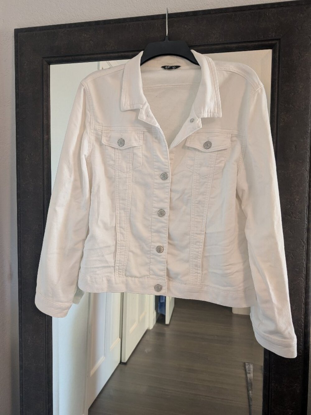 Buffalo David Bitton Classic White Denim Jacket | Size Large